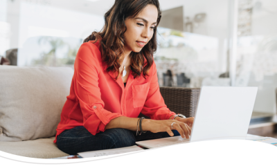 Woman using laptop