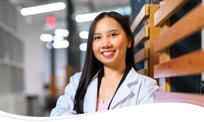 A business woman smiling