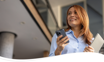Woman holding phone