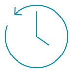 Clock icon made from an arrow going counterclockwise